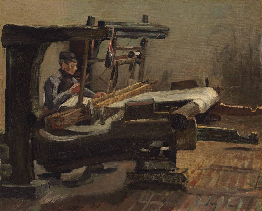 Loom with weaver (1884)